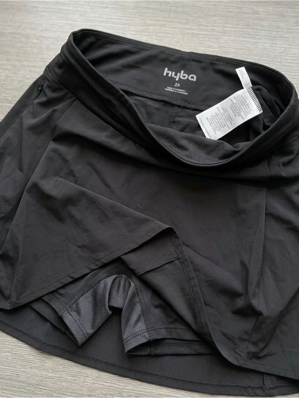 Hyba Women's Black Active Skort with Built-In Shorts